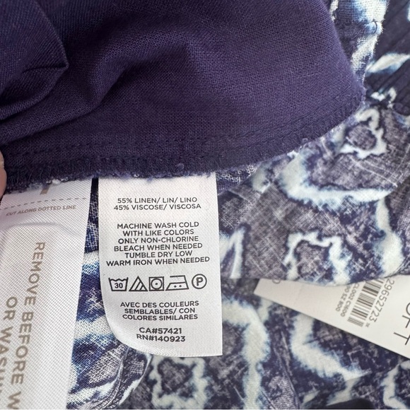 Ann Taylor LOFT Linen Navy and White Loose Pants - Picture 8 of 8